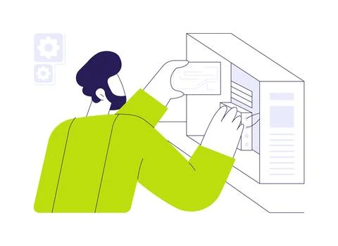 Computer hardware engineer abstract concept vector illustration. Stock Illustration