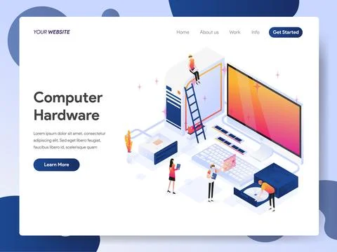 Computer Hardware Engineer banner of landing page Stock Illustration