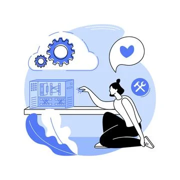 Computer hardware engineer isolated cartoon vector illustrations. Stock Illustration