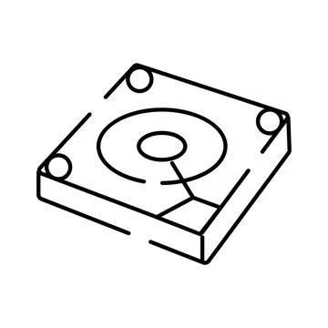 Computer hardware hard disk drive data storage icon Stock Illustration