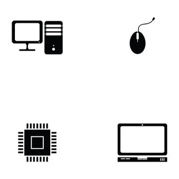 Computer hardware icon set Stock-Illustration