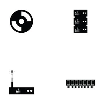 Computer hardware icon set Stock-Illustration