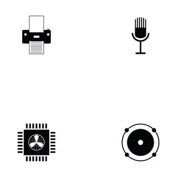 Computer hardware icon set イラスト素材