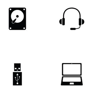 Computer hardware icon set Stock-Illustration