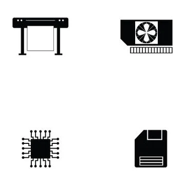Computer hardware icon set Stock-Illustration