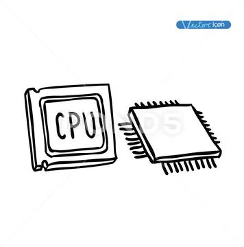 Computer Hardware Icons. PC Components. Stock Illustration