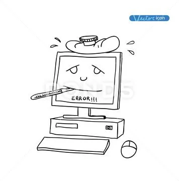 Computer Hardware Icons. PC Components. Stock Illustration