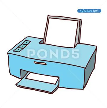 Computer Hardware Icons. PC Components. Stock Illustration