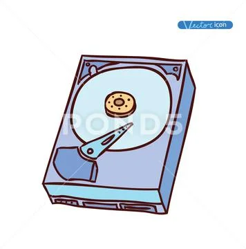Computer Hardware Icons. PC Components. Stock Illustration
