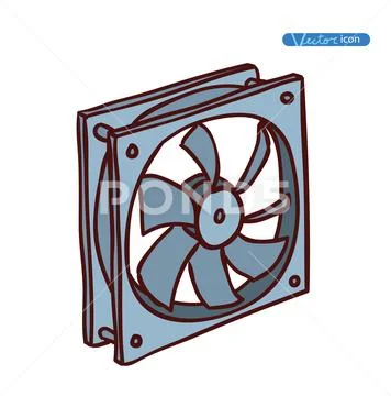 Computer Hardware Icons. PC Components. Stock Illustration