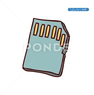 Computer Hardware Icons. PC Components. Stock Illustration