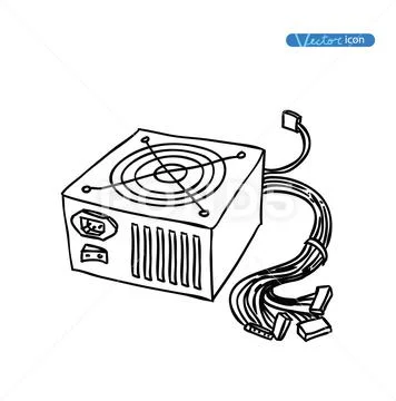 Computer Hardware Icons. PC Components. Stock Illustration