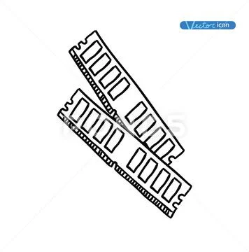 Computer Hardware Icons. PC Components. Stock Illustration