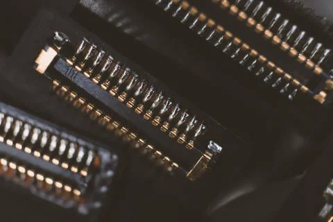 Computer Hardware Macro Closeup Texture. Stock Photos