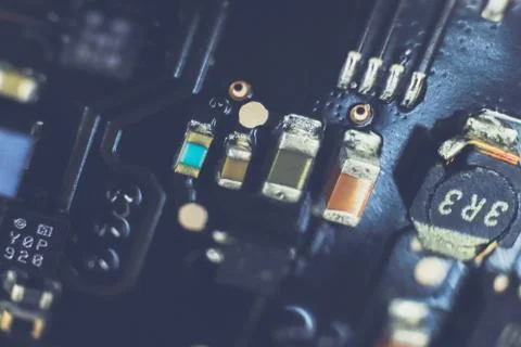 Computer Hardware Macro Closeup Texture. Stock Photos