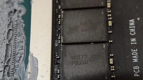 Computer hardware memory IC chips close up 库存影片 348226193