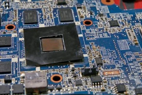 Computer hardware motherboard semiconductor, microchips, hardware motherboard Stock Photos