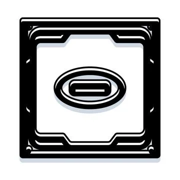 Computer hardware port connection interface symbol Illustrazione stock