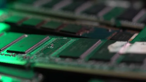 Computer Hardware, RAM Memory Sticks Close Up Stock Footage 326376445