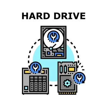 Computer hardware repair and data recovery services Illustrazione stock