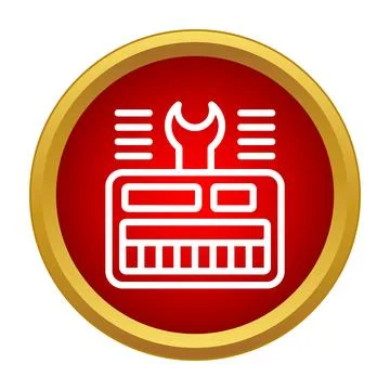 Computer hardware repair and maintenance service icon Stock Illustration
