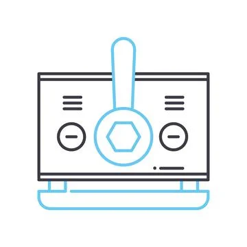 Computer hardware service line icon, outline symbol, vector illustration Illustrazione stock