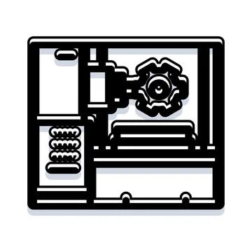 Computer hardware system block diagram icon Illustrazione stock