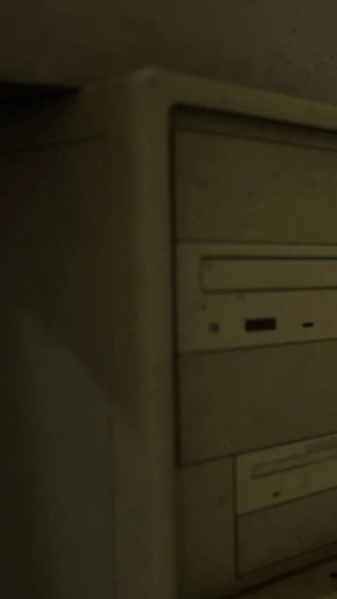 Computer hardware on a wall showing different drives and ports Stock Footage 334725588