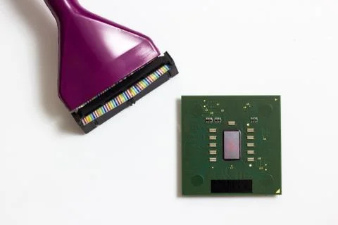 Computer Hardware on white background concept close up Stock Photos