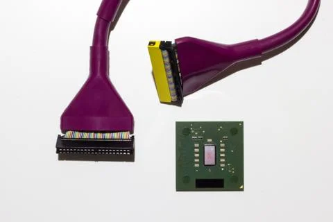 Computer Hardware on white background concept close up Stock Photos