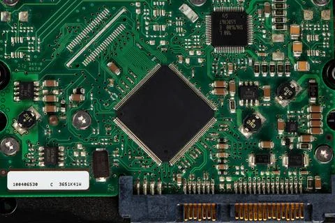 Computer HD - Hard Disk drives HDD , SSD on circuit board. Close-up. isolat.. Stock-Fotos