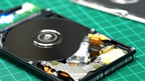 Computer HDD spinning. PC storage. Hard disk Stock Footage 87416497