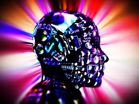 Computer Head Stock Illustration