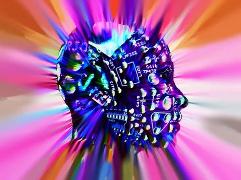 Computer Head Stock Illustration