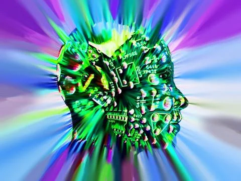 Computer Head Stock Illustration