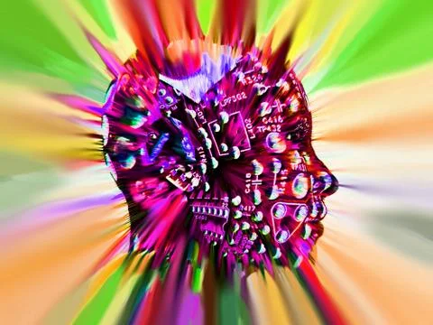 Computer Head Stock Illustration