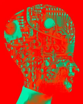 Computer Head Stock Illustration