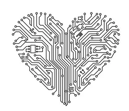 Computer heart 库存插图