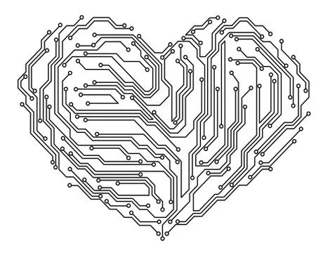 Computer heart Stock Illustration