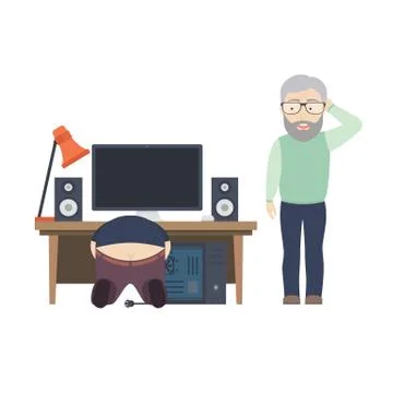 Computer Help Stock Illustration