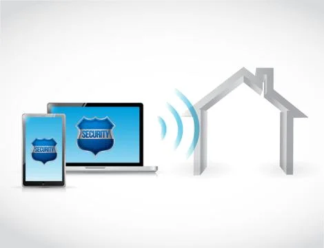 Computer home security software illustration 스톡 일러스트