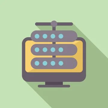 Computer hosting server database icon showing data center concept Stock Illustration