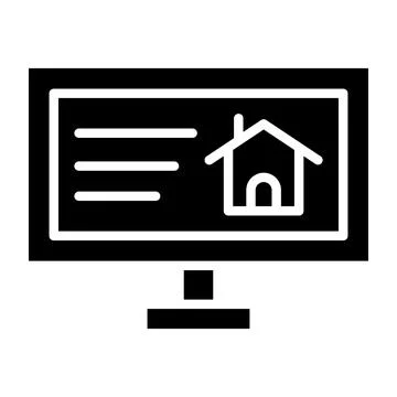 Computer house Vector Icon Design Illustration Illustrazione stock