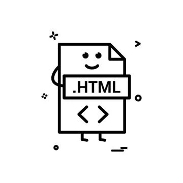 Computer html file format type icon vector design Illustrazione stock