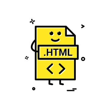 Computer html file format type icon vector design Illustrazione stock