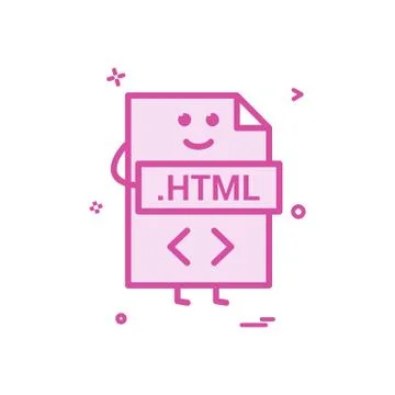 Computer html file format type icon vector design 库存插图