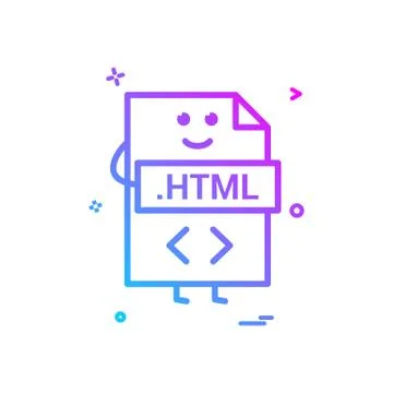 Computer html file format type icon vector design Illustrazione stock