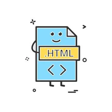 Computer html file format type icon vector design Ilustración de archivo
