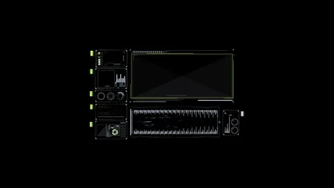 Computer Hud dashboard shows complex infographic panel. Abstract and Stock Footage 276809267