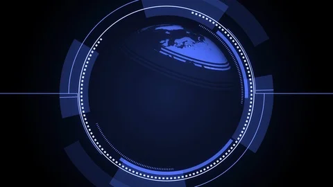 Computer Hud Earth Globe Blue Video stock 117565516